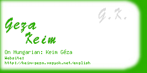 geza keim business card